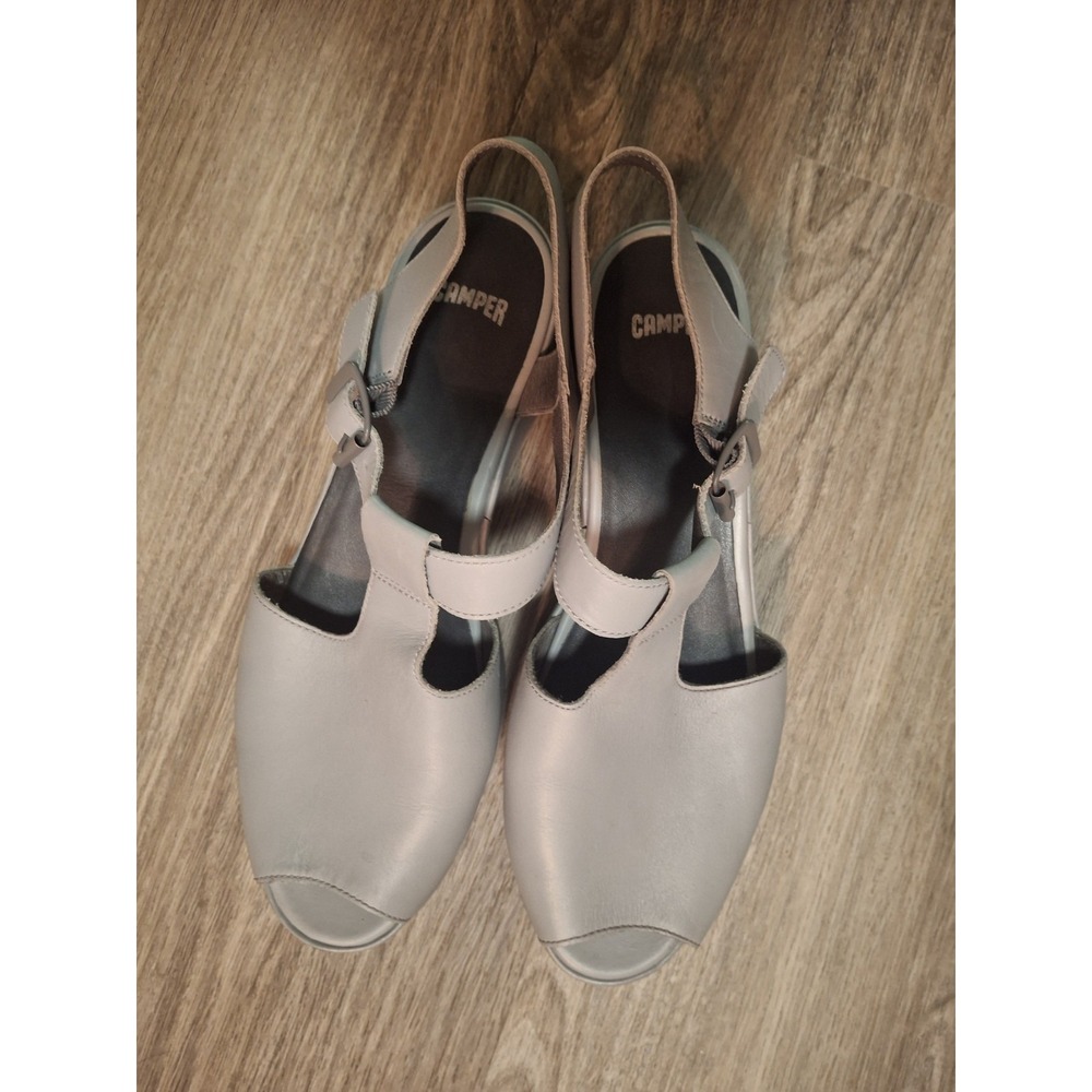 Camper Women's Gray Blue Leather Sandals 39/8.5